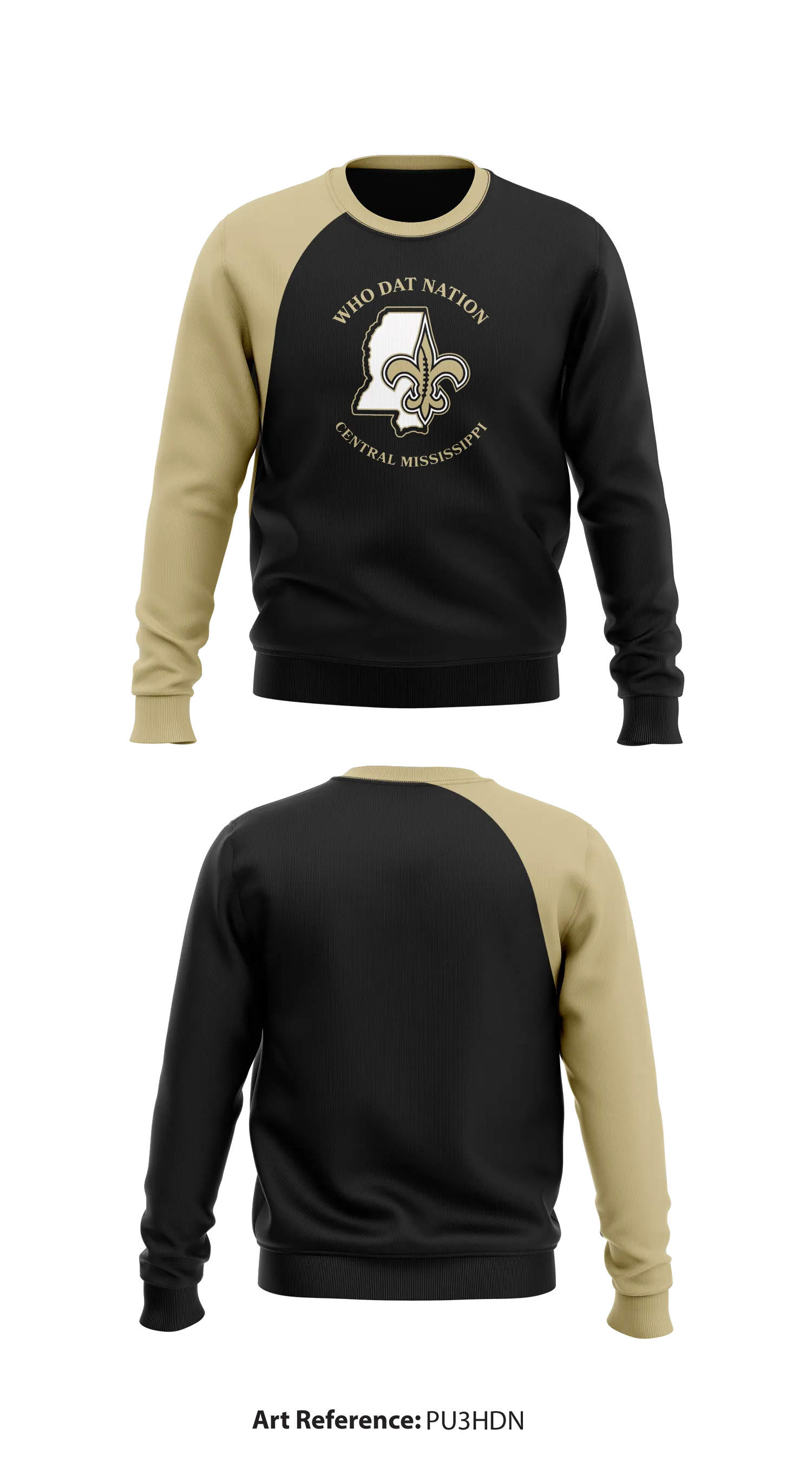 Who Dat Nations of Central Mississippi Store 1 Core Men's Crewneck Performance Sweatshirt - pu3HDN
