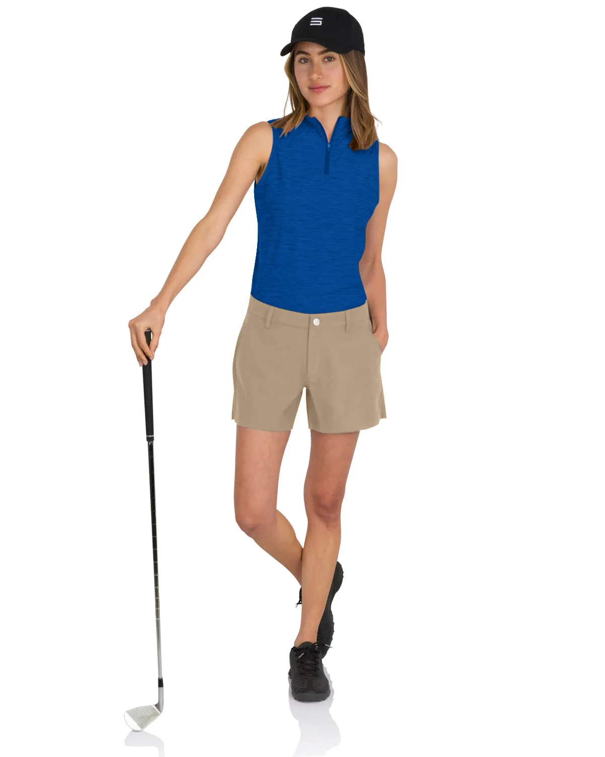 Women’s 5” Inseam Golf Highlands Shorts - Antislip Waistband with Coin Pocket, Dry Fit, Moisture Wicking, Anti-Odor