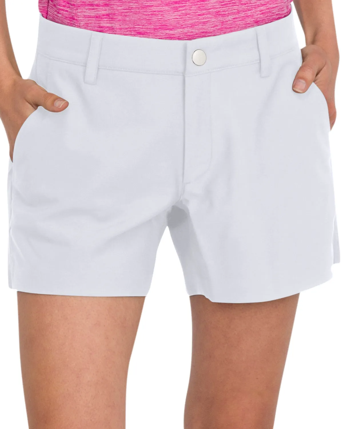 Women’s 5” Inseam Golf Highlands Shorts - Antislip Waistband with Coin Pocket, Dry Fit, Moisture Wicking, Anti-Odor