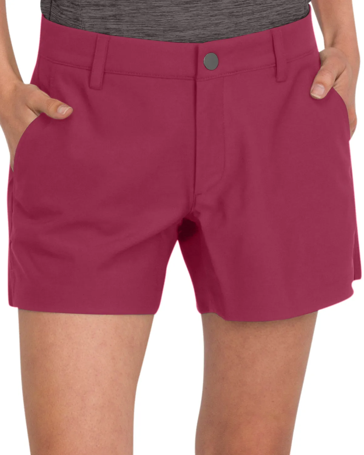 Women’s 5” Inseam Golf Highlands Shorts - Antislip Waistband with Coin Pocket, Dry Fit, Moisture Wicking, Anti-Odor