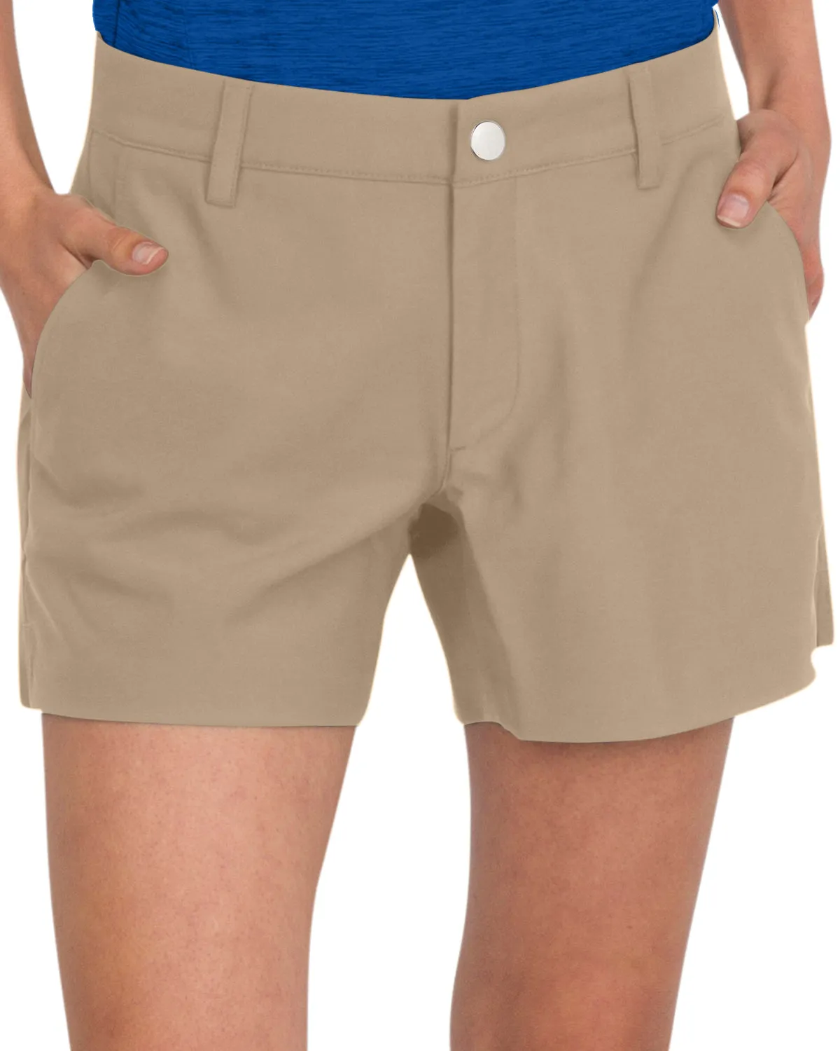 Women’s 5” Inseam Golf Highlands Shorts - Antislip Waistband with Coin Pocket, Dry Fit, Moisture Wicking, Anti-Odor