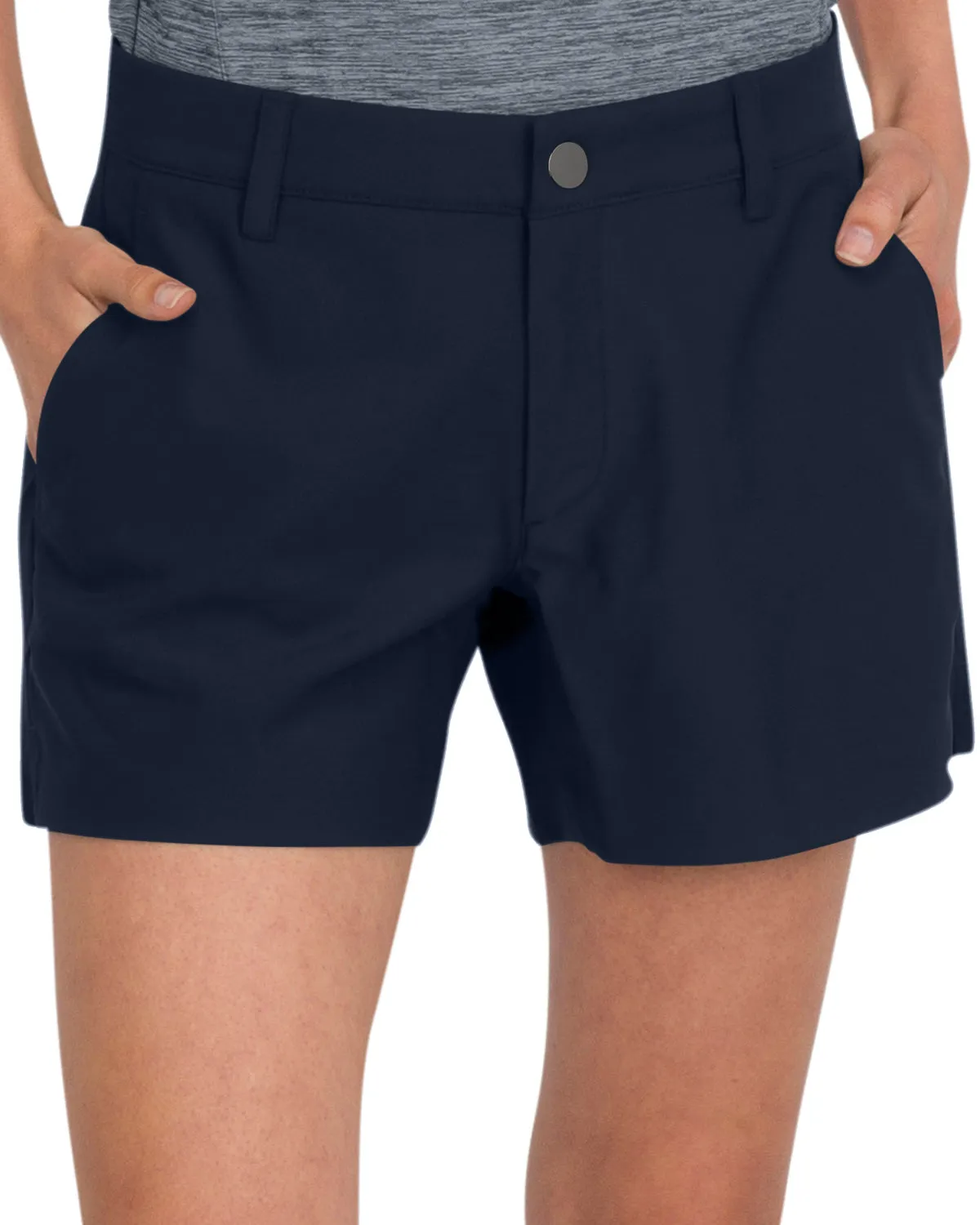 Women’s 5” Inseam Golf Highlands Shorts - Antislip Waistband with Coin Pocket, Dry Fit, Moisture Wicking, Anti-Odor