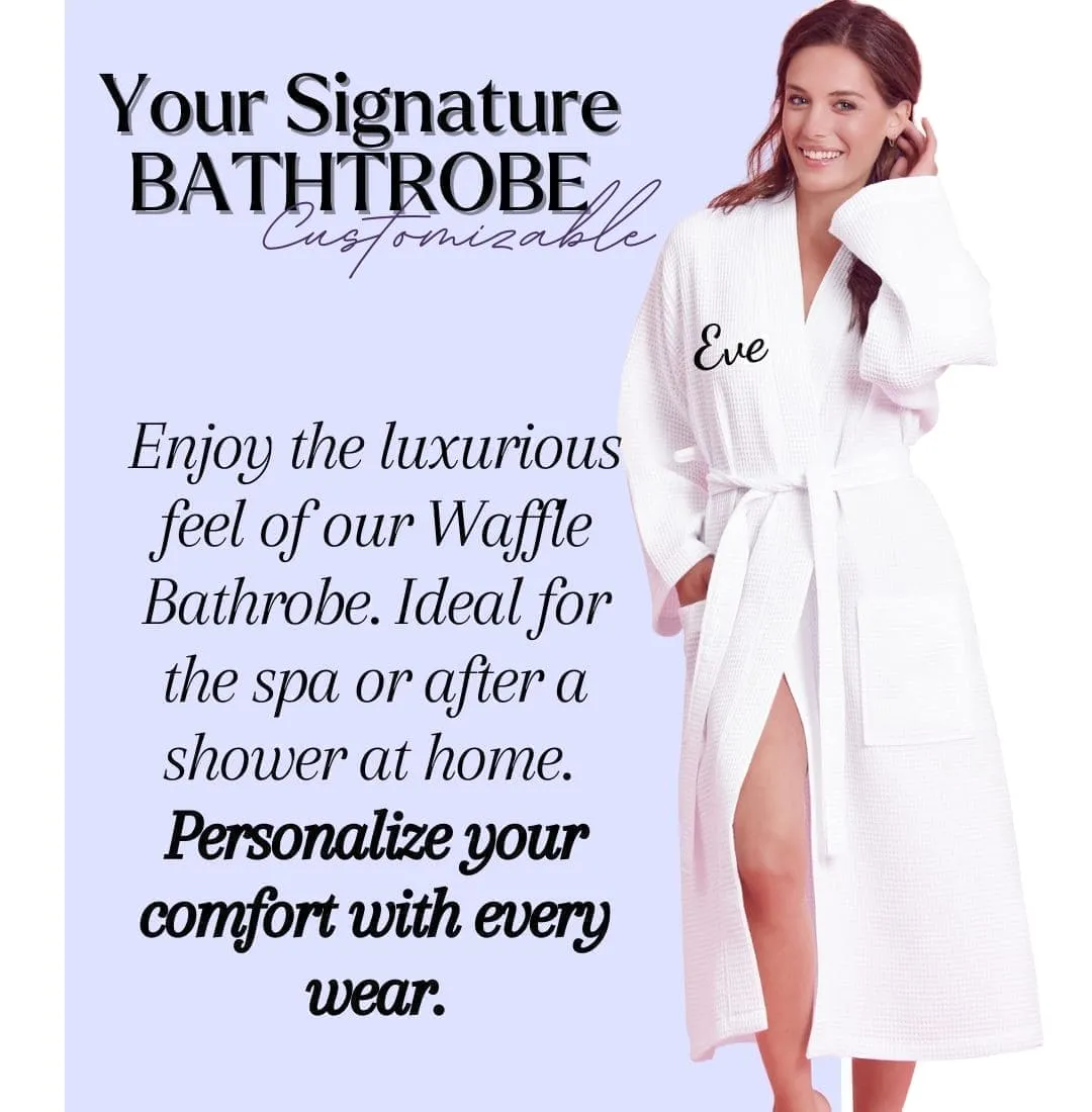 Women's Long Waffle Cotton Turkish Bathrobe, Kimono Style, Comfortable Soft & Fast Dry (White)