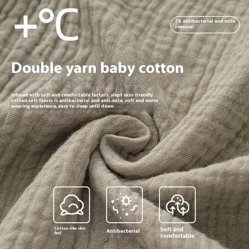 Woven Gauze Pajamas Men's Spring And Autumn Thin Homewear Suit